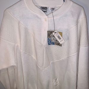 Vintage 90s Ivory Gitano Quilted Sweatshirt